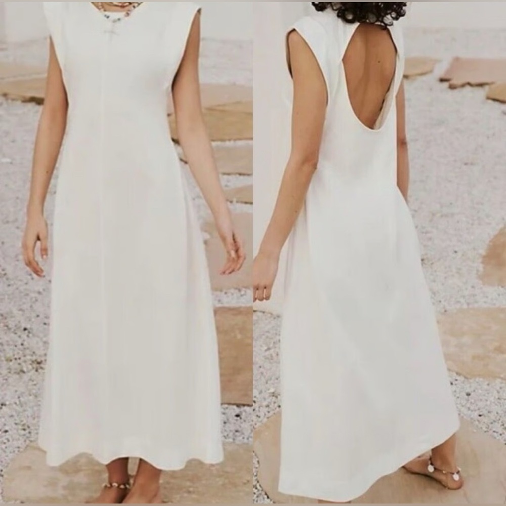 NWOT Free People Beach Simone Maxi MIDI Minimalist Vacation Tropical Size XS
